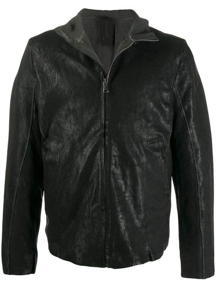 Transit High-neck Zipped Jacket - Black