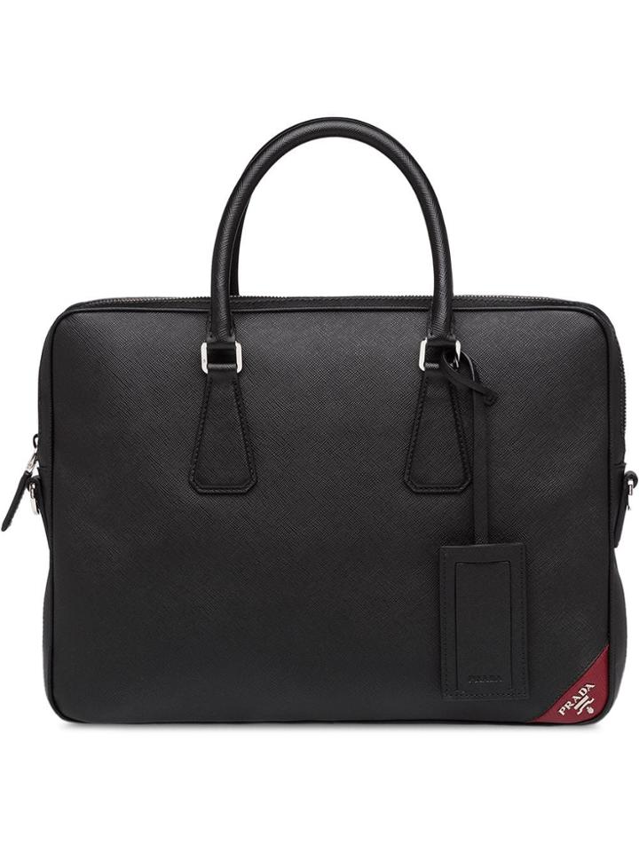 Prada Leather Briefcase - Black