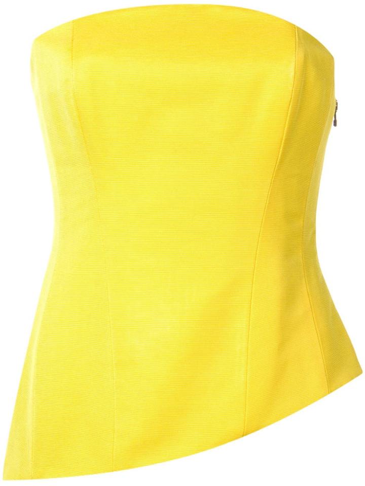 Halpern Asymmetric Strapless Top - Yellow