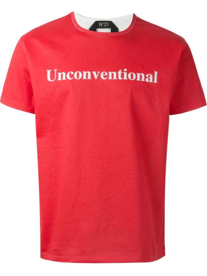 No21 Contrast Back T-shirt, Men's, Size: Large, Red, Cotton