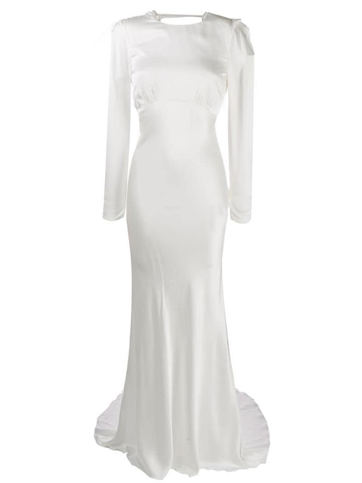 Alessandra Rich Open Back Evening Dress - White