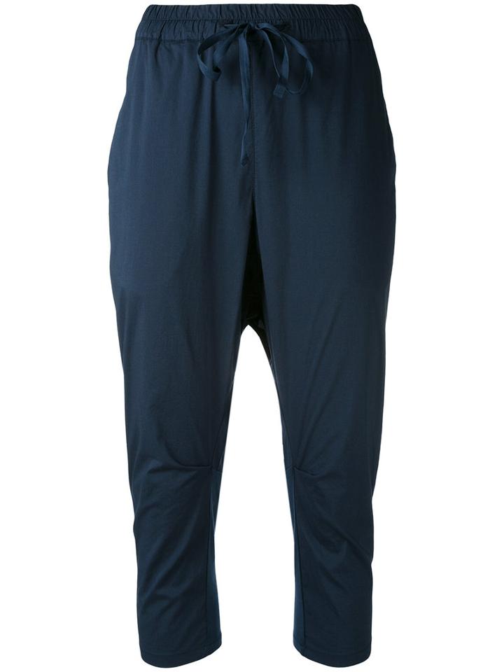 Drop Crotch Cropped Trousers - Women - Cotton/spandex/elastane - 1, Blue, Cotton/spandex/elastane, Kristensen Du Nord