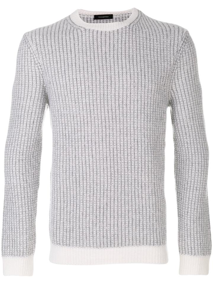 Ermenegildo Zegna Ribbed Knitted Sweater - Grey