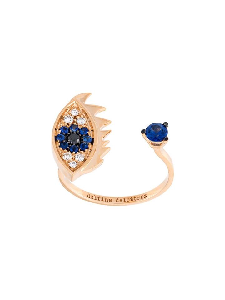 Delfina Delettrez 'eyes On Me Piercing' Diamond And Sapphire Ring