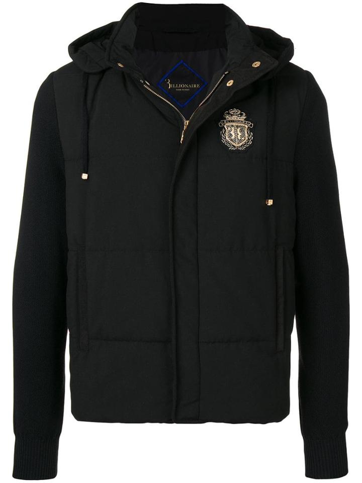 Billionaire Hooded Shell Puffer Coat - Black