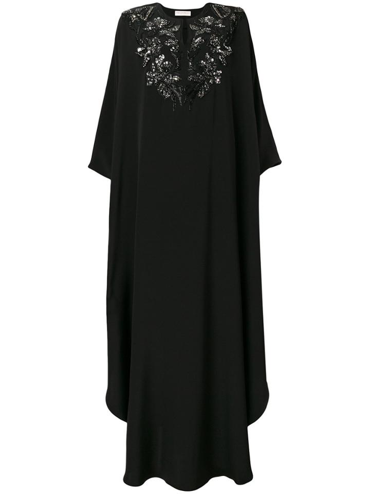 Emilio Pucci Floral Embroidery Kaftan Dress - Black