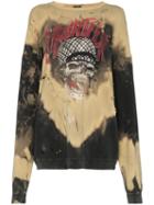 R13 Battle Punk Bleached Sweatshirt - Brown