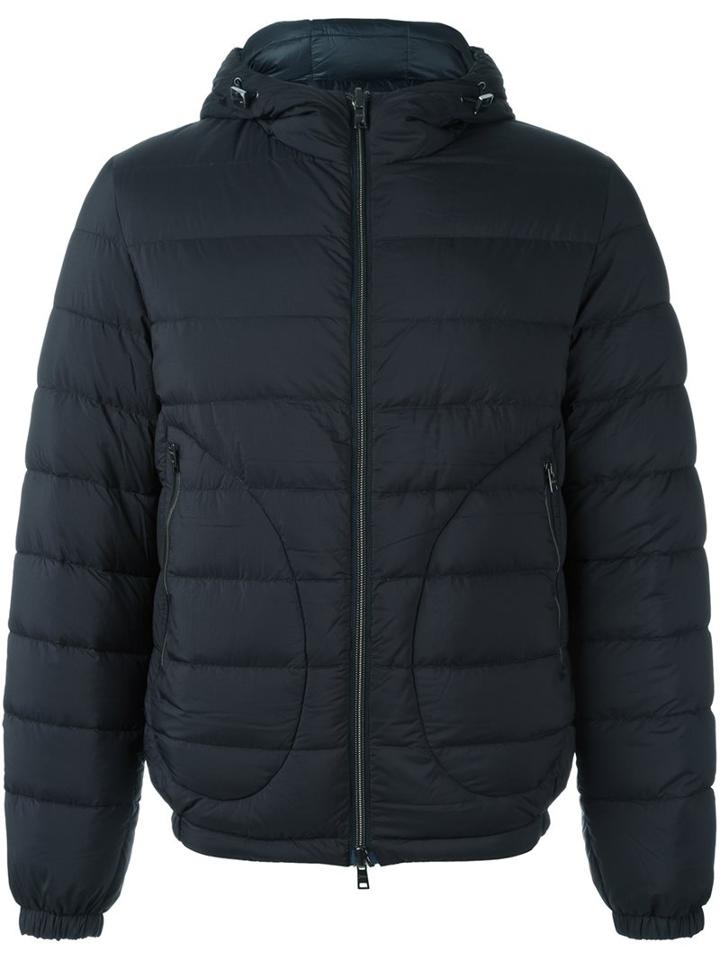 Herno Padded Bomber Jacket, Men's, Size: 48, Blue, Polyamide/polyurethane/feather Down