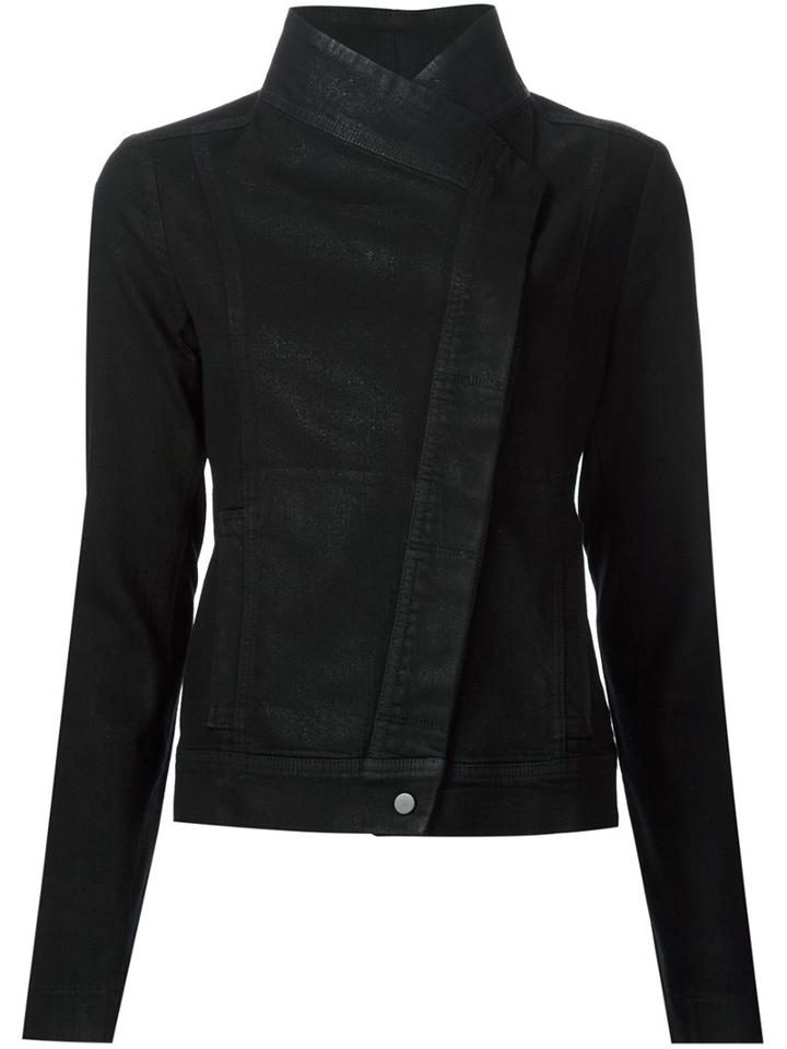 Vince Snap Button Fastening Jacket, Women's, Size: Xs, Black, Cotton/spandex/elastane
