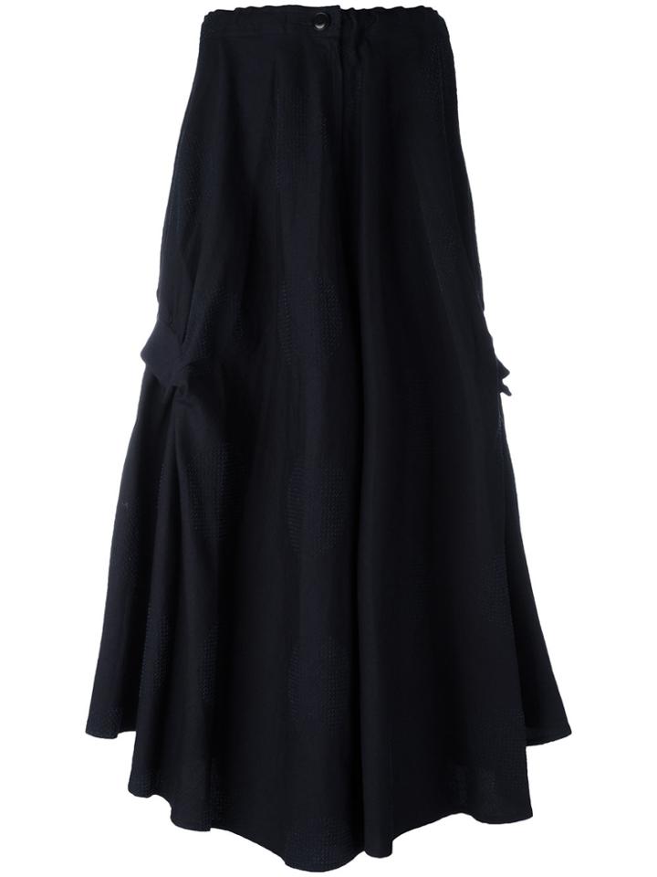 Y's Asymmetric A-line Skirt - Blue