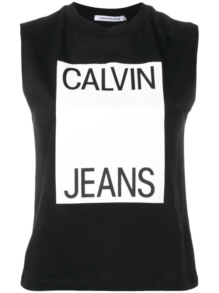 Calvin Klein Jeans Box Logo Tank Top - Black