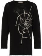 Yohji Yamamoto Long Sleeve Spider Web Wool Jumper - Black