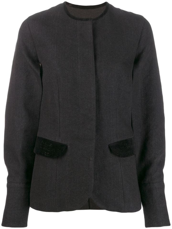 Uma Wang Striped Panelled Jacket - Black