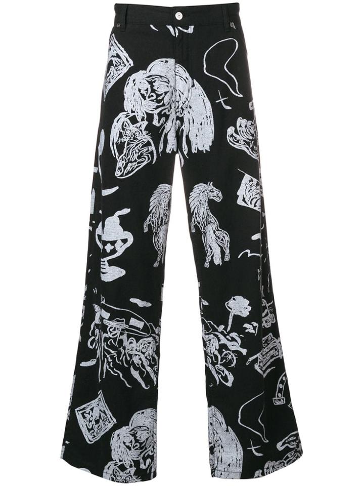 Our Legacy Mid-rise Printed Trousers - Black