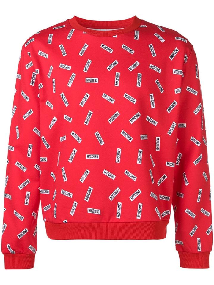 Moschino Logo Print Sweatshirt - Red