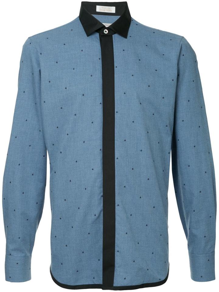 Education From Youngmachines Stars Embroidered Shirt - Blue