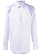 Alexander Mcqueen Harness Striped Shirt, Men's, Size: 16, White, Cotton