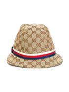 Gucci Kids Gg Supreme Hat, Boy's, Size: 54 Cm, Nude/neutrals