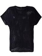 Diesel Sheer Effect T-shirt, Women's, Size: Medium, Black, Rayon/nylon