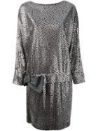 Lanvin Vintage Metallic Print Dress, Women's, Size: 40, Black