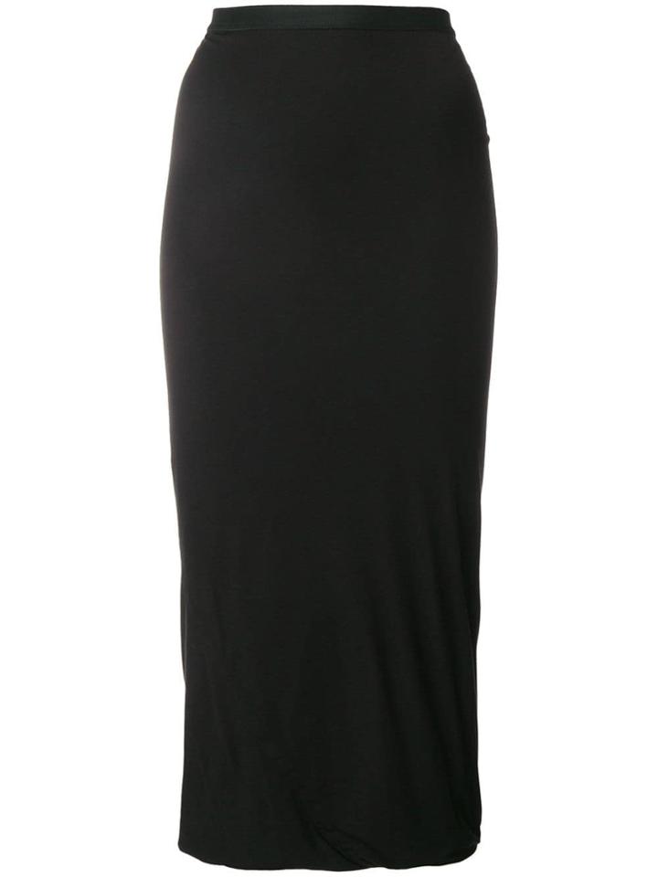 Rick Owens Lilies Midi Gonna Pencil Skirt - Black