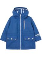 Burberry Kids Teen Logo Print Showerproof Hooded Jacket - Blue