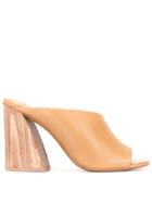 Mercedes Castillo Asymmetric Chunky Heel Mules - Brown