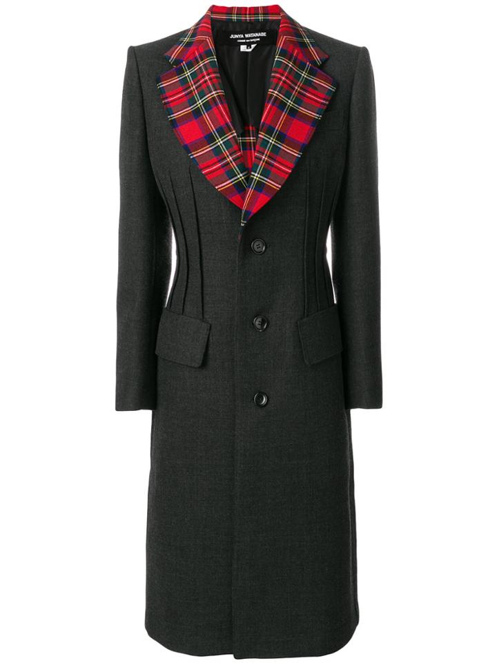 Junya Watanabe Comme Des Garçons Tartan Lapels Coat - Grey
