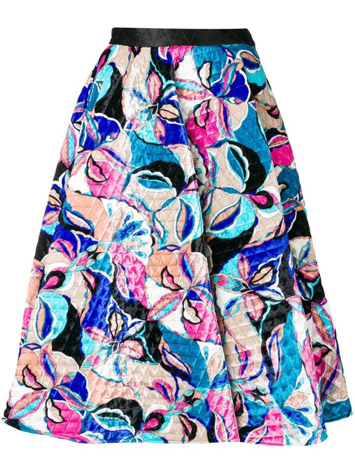 Emilio Pucci A-line Quilted Skirt - Blue