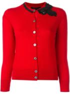 Marc Jacobs Sequinned Bow Cardigan, Women's, Size: Small, Red, Wool