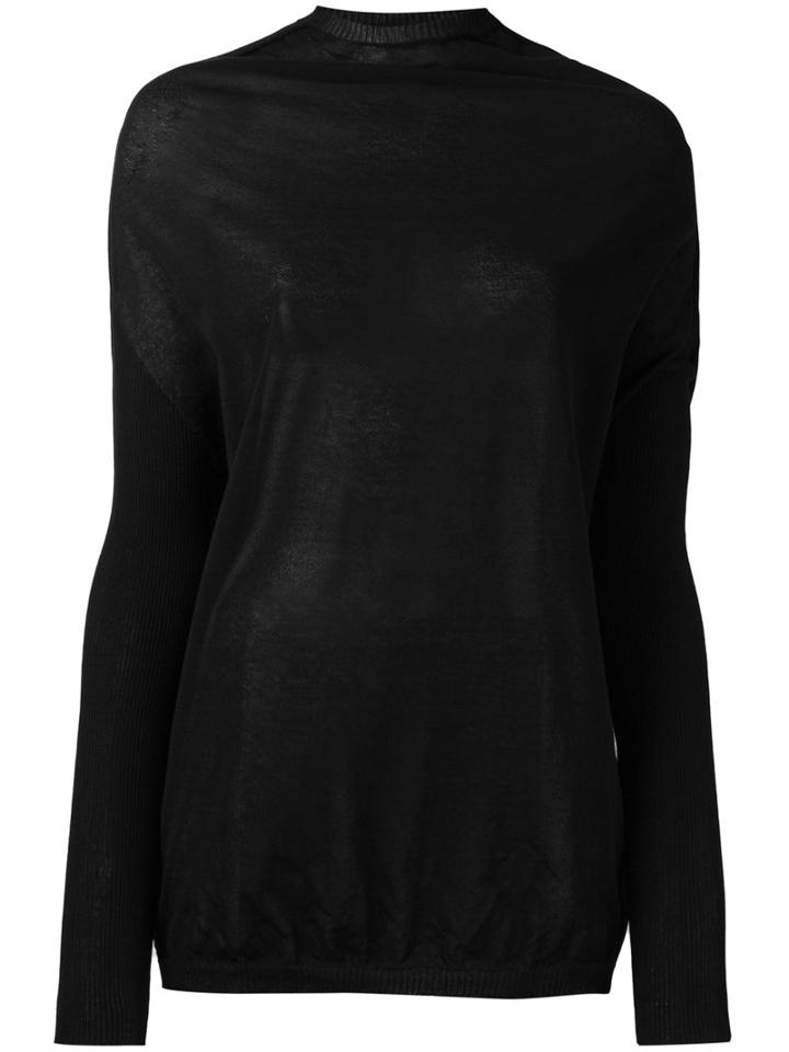 Rick Owens Oversized Jumper, Women's, Size: Large, Black, Cotton/polyamide