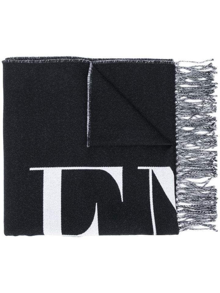 Valentino Logo Oversized Scarf - Black