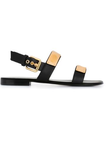 Giuseppe Zanotti Design Zak Sandals, Men's, Size: 42, Black, Calf Leather/leather/metal Other