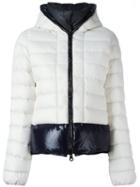 Duvetica Two-tone Hooded Down Jacket, Women's, Size: 40, White, Polyamide/feather Down
