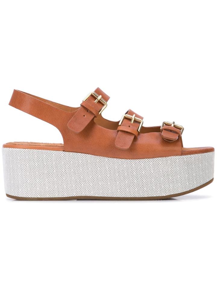Chie Mihara Buckled Platform Sandals - Brown