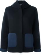 Emporio Armani Neoprene Hooded Jacket, Women's, Size: 46, Black, Polyester/spandex/elastane/viscose