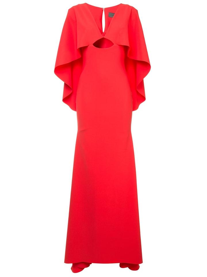 Greta Constantine Deep V Neck Dress - Red
