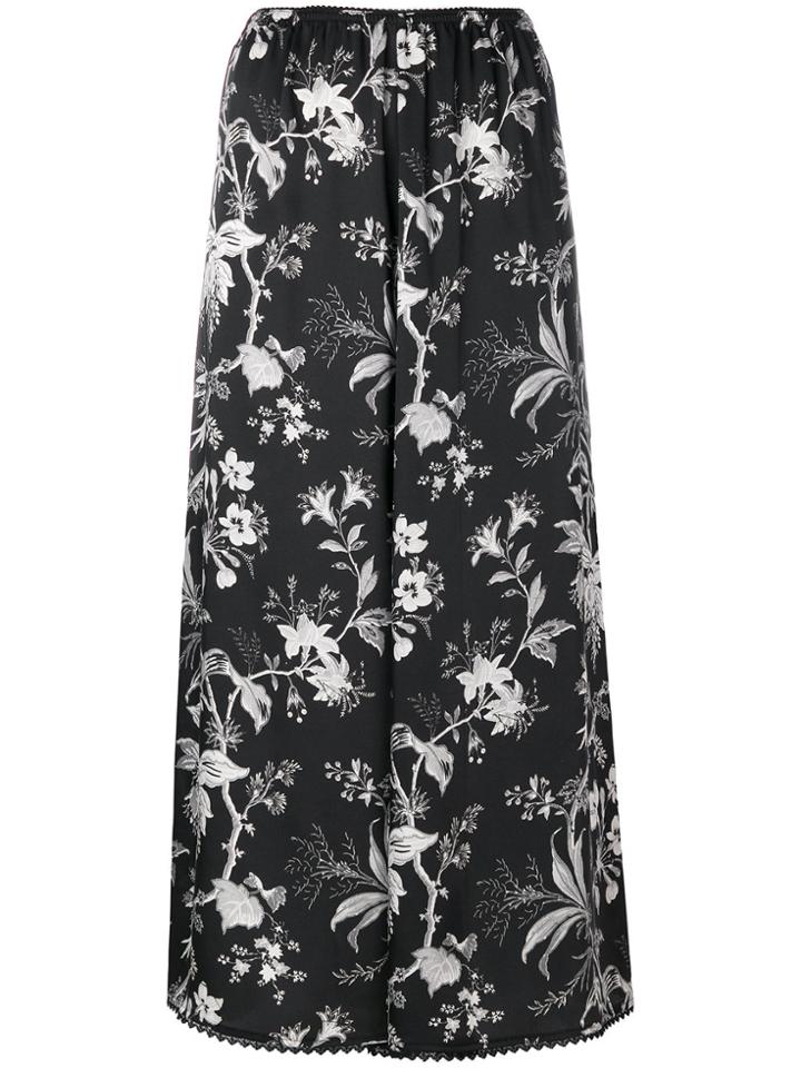 Mcq Alexander Mcqueen Floral Print Skirt - Black
