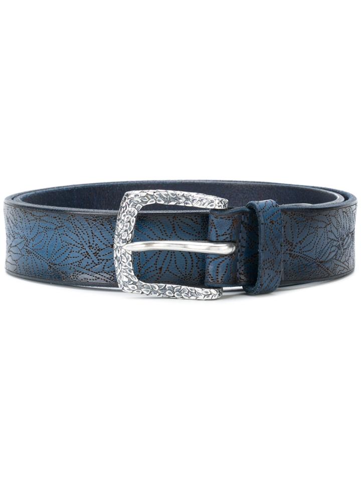 Orciani Perforated Western Belt - Blue