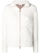 See By Chloé Chunky Contrast Zip Cardigan - White