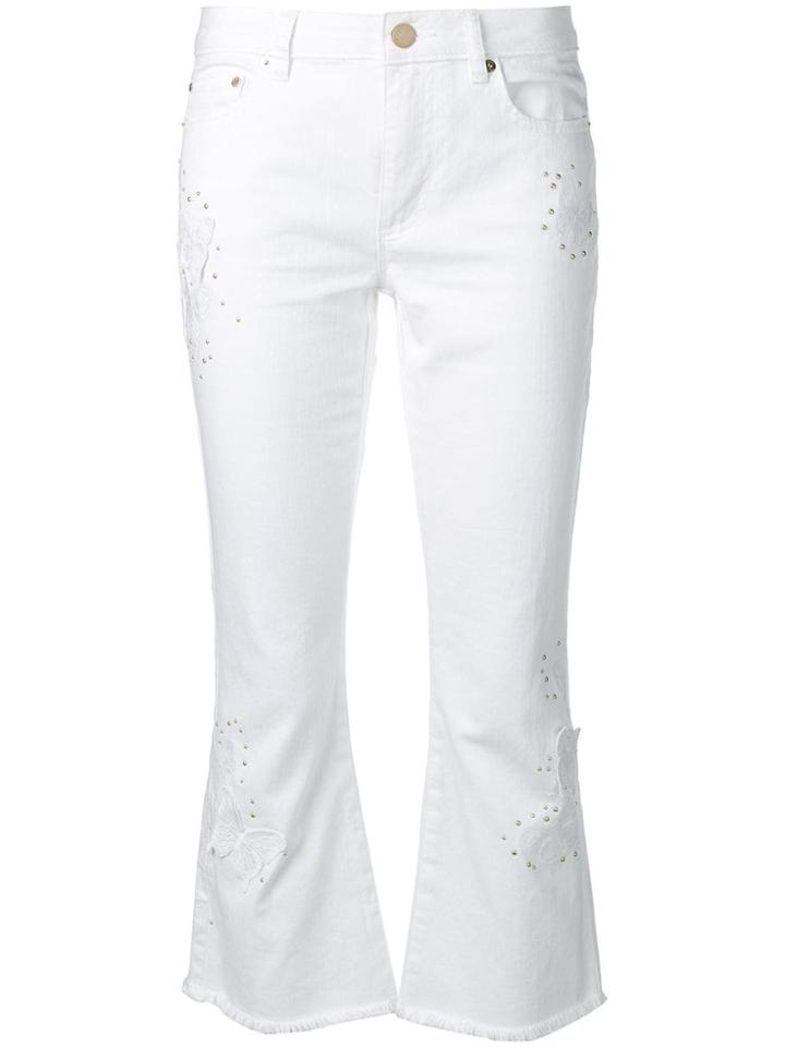 Michael Michael Kors Studded Kick Flare Jeans - White