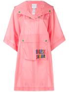 Mira Mikati Draped Short-sleeve Poncho - Pink & Purple