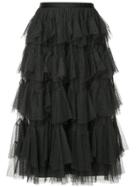 Needle & Thread Scallop Tulle Skirt - Black