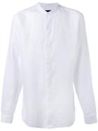 Z Zegna - Band Collar Shirt - Men - Linen/flax - L, White, Linen/flax