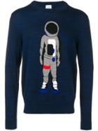 Paul Smith Astronaut Embroidered Sweater - Blue