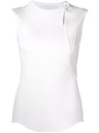 Esteban Cortazar Fitted Asymmetric Tank Top