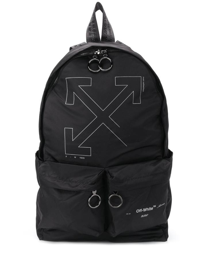 Off-white Printed Logo Backpack - Black