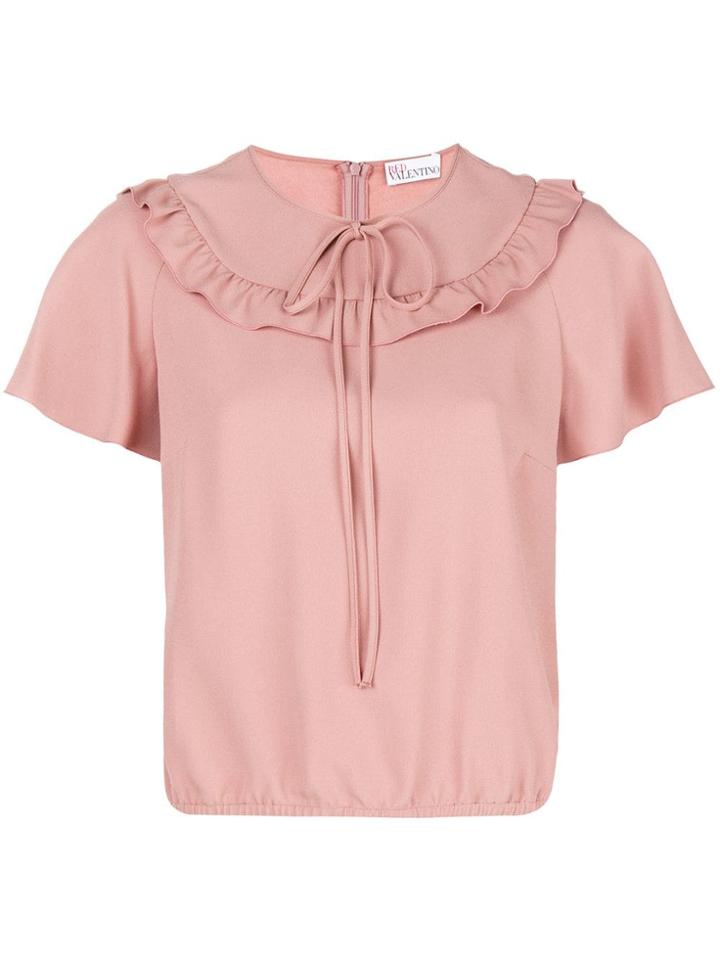 Red Valentino Ruffle Short-sleeve Blouse - Pink & Purple