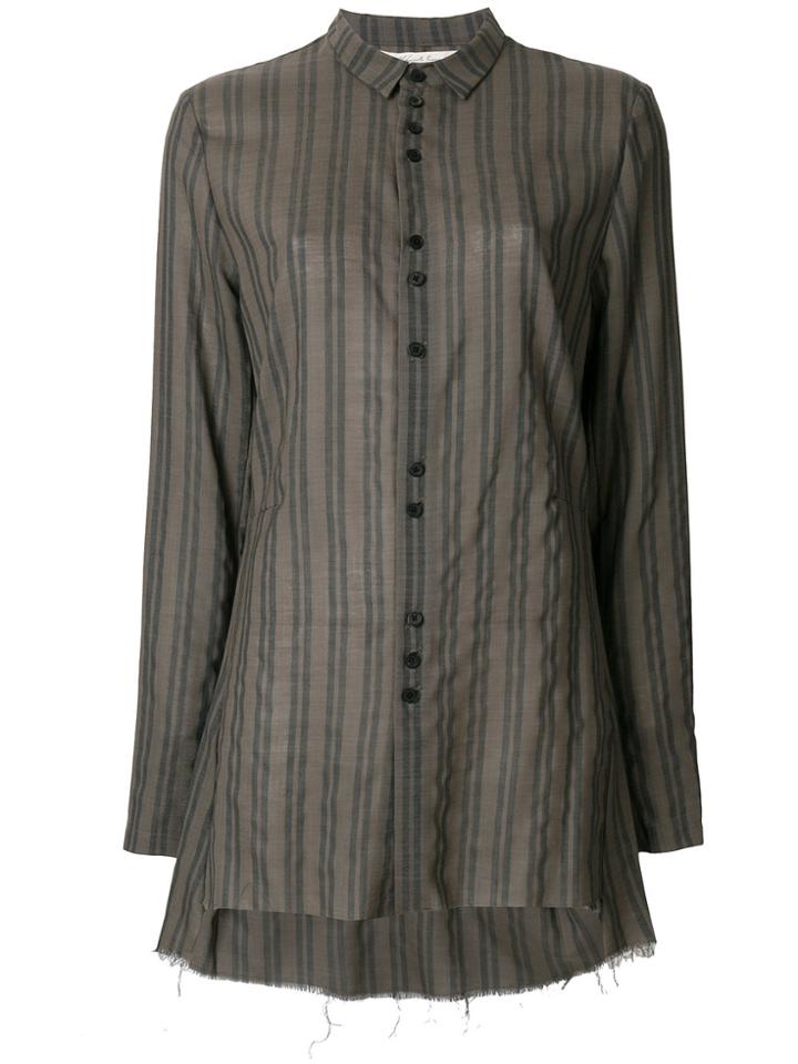 Aleksandr Manamïs Straight Fit Striped Shirt - Brown