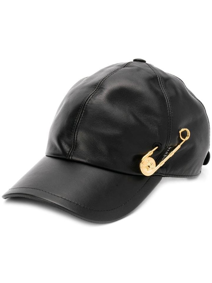 Versace Safety Pin Detail Baseball Cap - Black